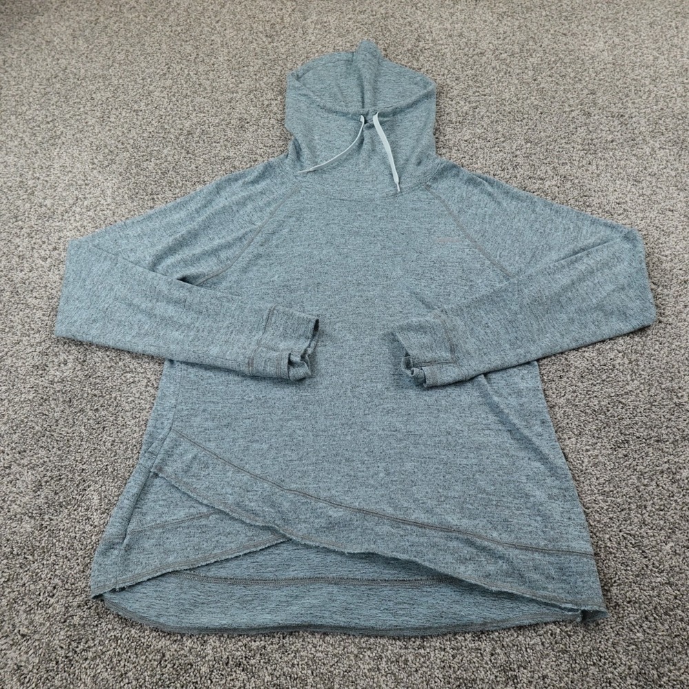 Reebok Sweatshirt Womens XL Blue Heather Pullover Cowl Funnel Neck Sweater Gym‎